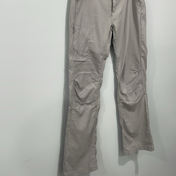 Prana nylon hiking pants size 8 women’s light gray roll up to Capri - Picture 5 of 16